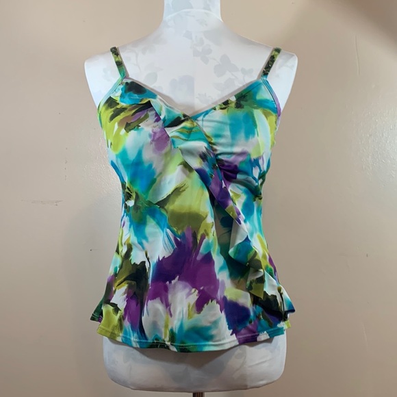 Caribbean Joe Other - Caribbean Joe Island Supply Co. Sz 14 Watercolor Tankini Top